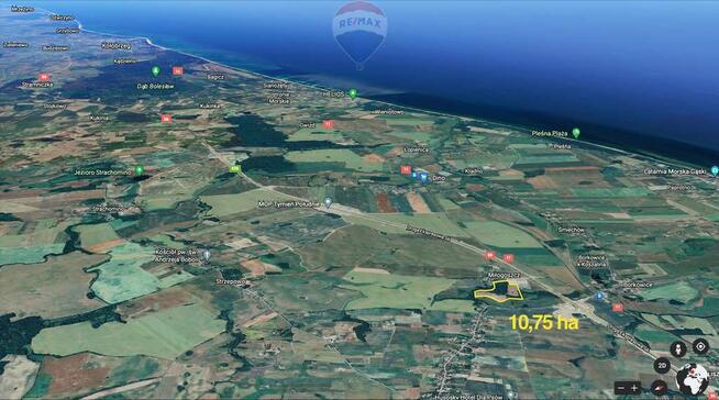 11 ha przy drodze S6/S11. 20 min do Kołobrz