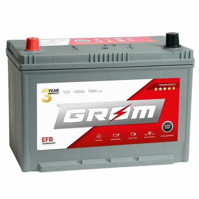 Akumulator GROM EFB START&STOP 100Ah 780A JAPAN Lewy Plus DT
