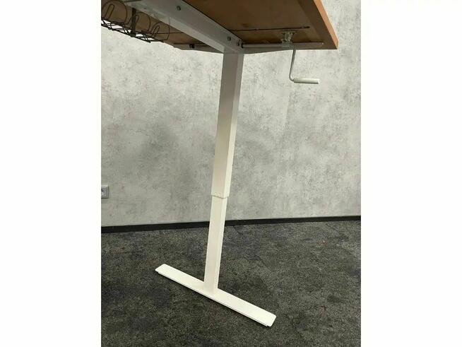 Biurko z regul. wysokości - blat z litego drewna 155x75x12cm