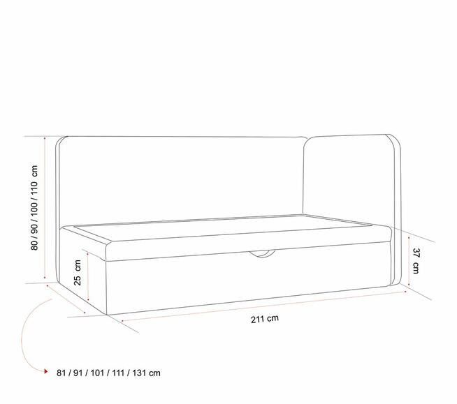 Łóżko dziecięce EVEREST 100x200 z szufladą na pościel