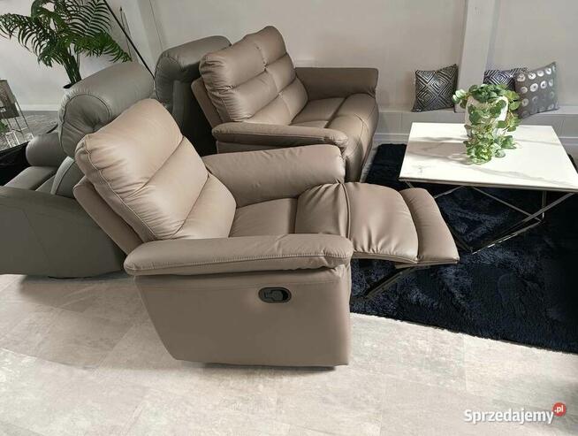 Komplet wypoczynkowy ALEX układ 321 z funkcją relaks! Skóra