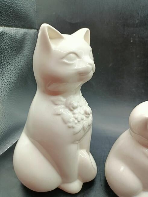 Figurka ceramika para kot kotek biały