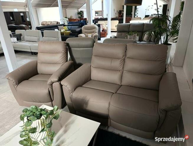 Komplet wypoczynkowy ALEX układ 321 z funkcją relaks! Skóra