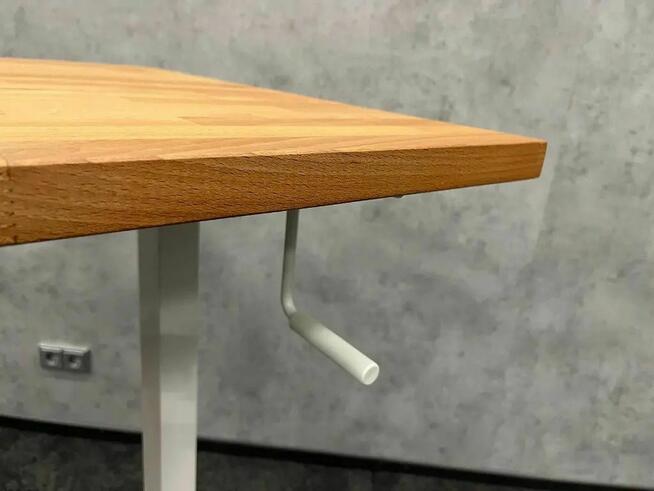 Biurko z regul. wysokości - blat z litego drewna 155x75x12cm