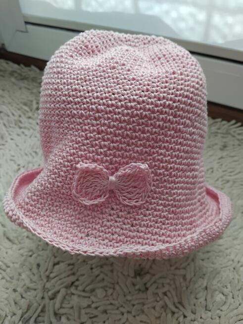 Czapka szydelkowa z bawełny przeciwsłoneczna
