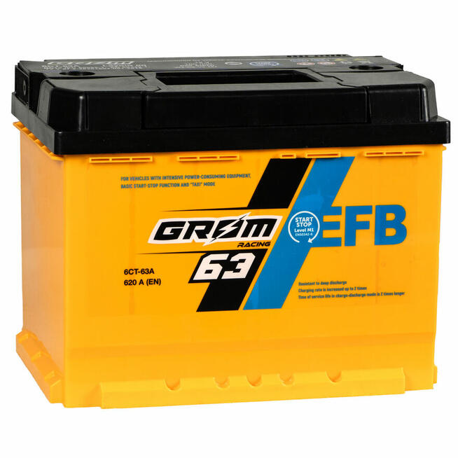 Akumulator Grom Racing EFB 63Ah 620A wysoki