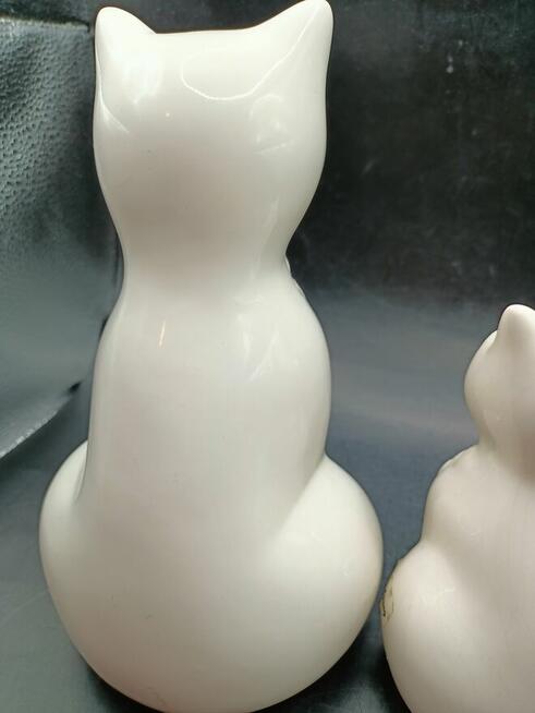 Figurka ceramika para kot kotek biały