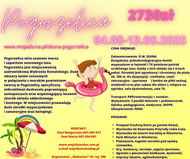 Kameralne kolonie, obozy 2025 nad morzem