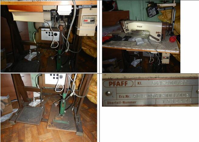 Zestaw maszyn krawieckich.