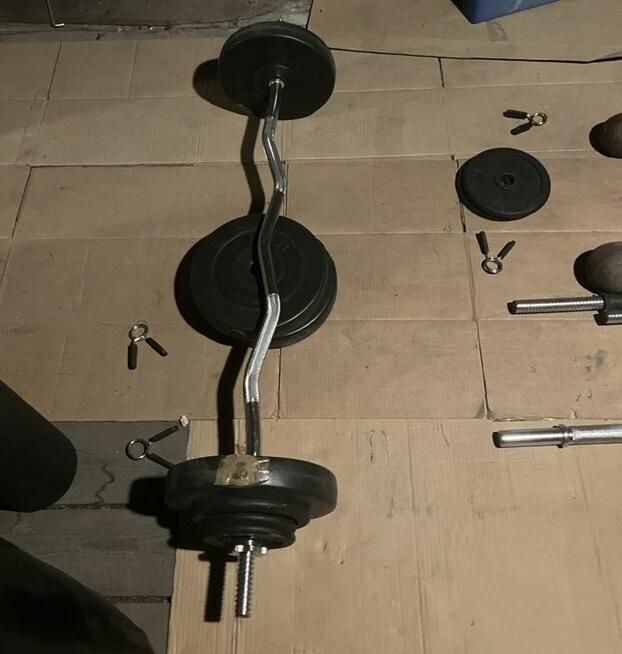 Komplet - domowa siłownia wraz z akcesoriami (worek, rowerek