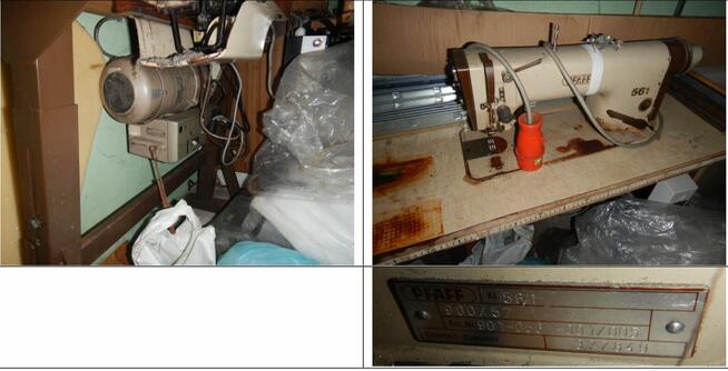 Zestaw maszyn krawieckich.