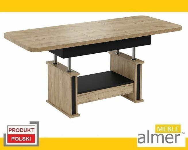 Ławostół L15 SZUFLADA 120(+2x40)x70 w60(+15) dąb craft złoty