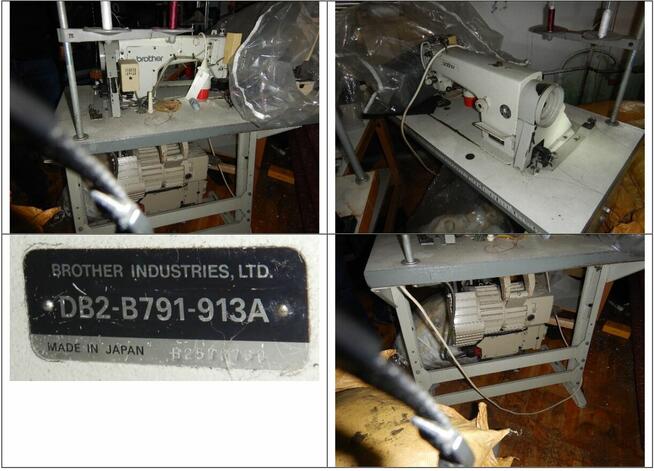 Zestaw maszyn krawieckich.