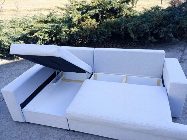 Narożnik szary FLORENTINE rozkładany sofa sofy narożniki