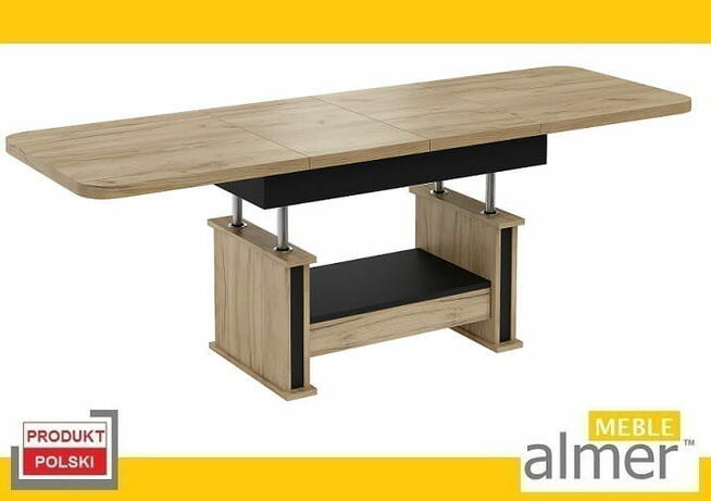 Ławostół L15 SZUFLADA 120(+2x40)x70 w60(+15) dąb craft złoty