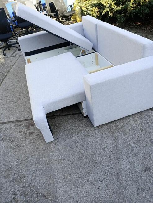 Narożnik szary FLORENTINE rozkładany sofa sofy narożniki