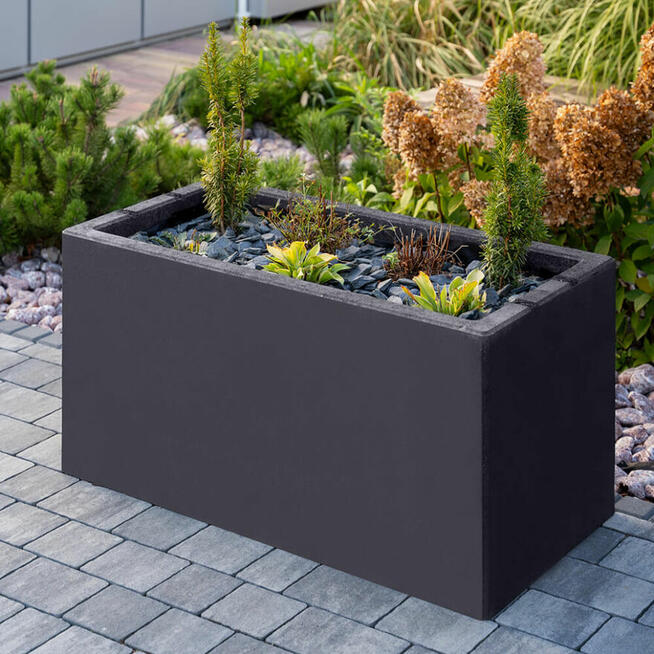 Nowoczesna Donica Betonowa Ogrodowa Dekoracyjna ZEN grafit