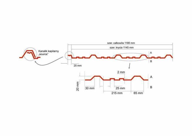 Blacha profil trapez T20 Srebrna, Alucynk 1 klasa 2,5M