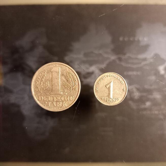 1 marka deutsche mark 1956 DDR 1pfennig 1953 DDR