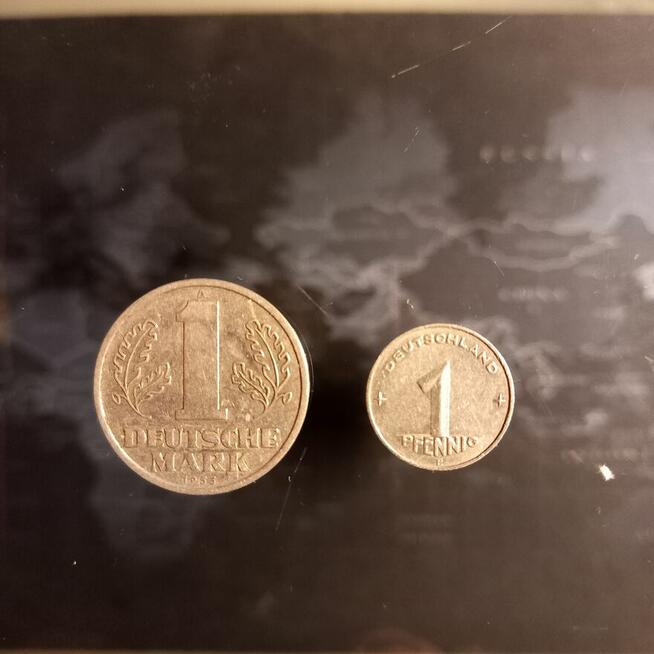 1 marka deutsche mark 1956 DDR 1pfennig 1953 DDR
