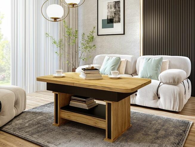 Ławostół L15 SZUFLADA 120(+2x40)x70 w60(+15) dąb craft złoty