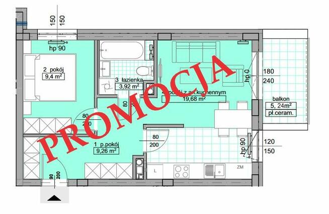 2 pokoje 42,26m2 / DEWELOPERSKI / Promocja