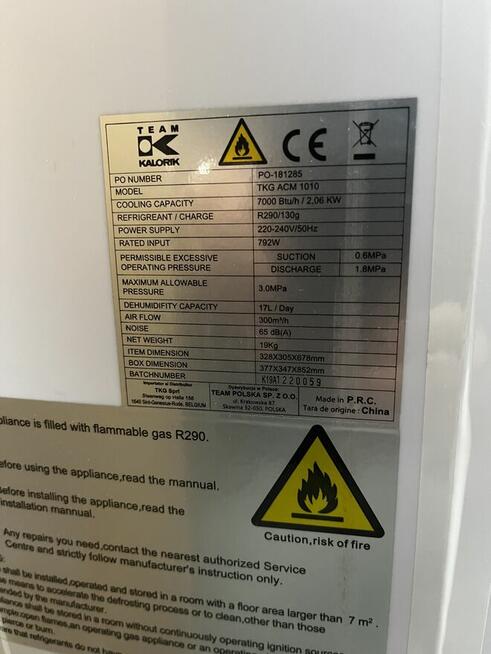 Sprzedam klimatyzator przenośny Kalorik TKG ACM 1010