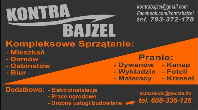 Mycie okien, sprzątanie, pranie tapicerek