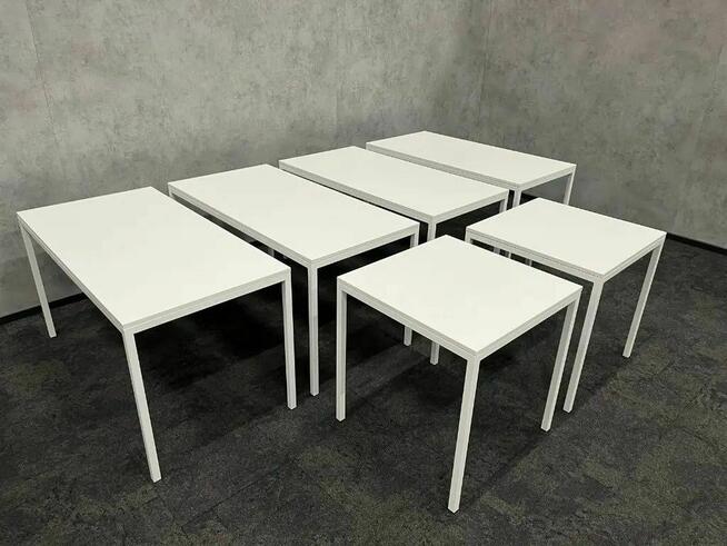 Stół biurowy z białym blatem 75x140x70 cm