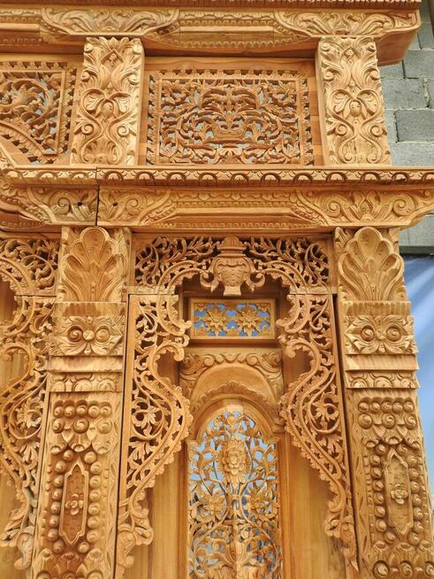 Portal Wejściowy, Drzwi Ozdobne - Drewno Tekowe