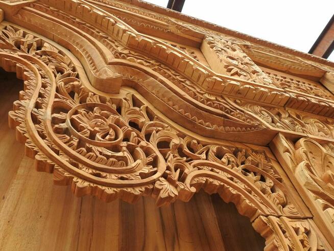 Portal Wejściowy, Drzwi Ozdobne - Drewno Tekowe