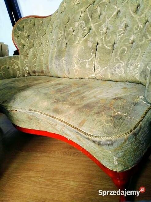 Piękny historyczny komplet wypoczynkowy Ludwik do renowacji