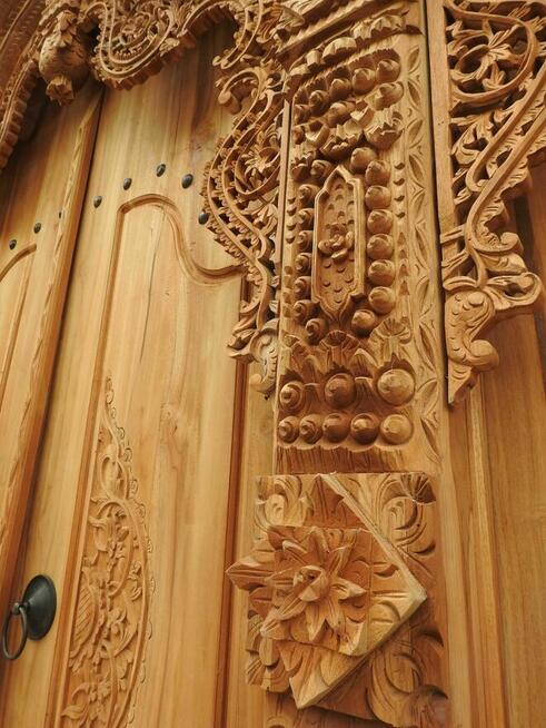 Portal Wejściowy, Drzwi Ozdobne - Drewno Tekowe