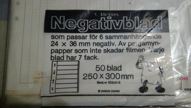 Szweckie karty na negatywy