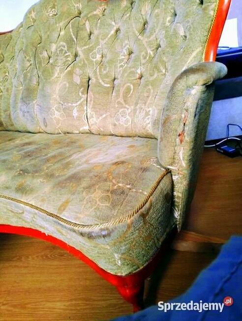 Piękny historyczny komplet wypoczynkowy Ludwik do renowacji