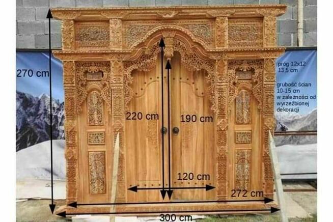 Portal Wejściowy, Drzwi Ozdobne - Drewno Tekowe
