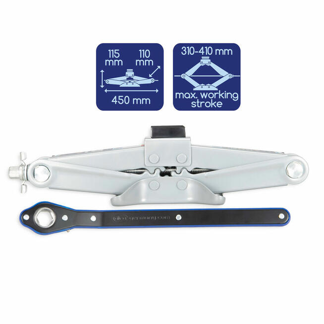 Podnośnik TRAPEZOWY 2,0t ALCA + Guma + Klucz grzechotka