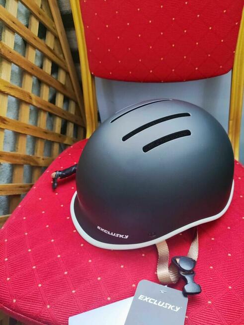 Kask Rowerowy Exclusky na Rower Skuter Hulajnogę czarny
