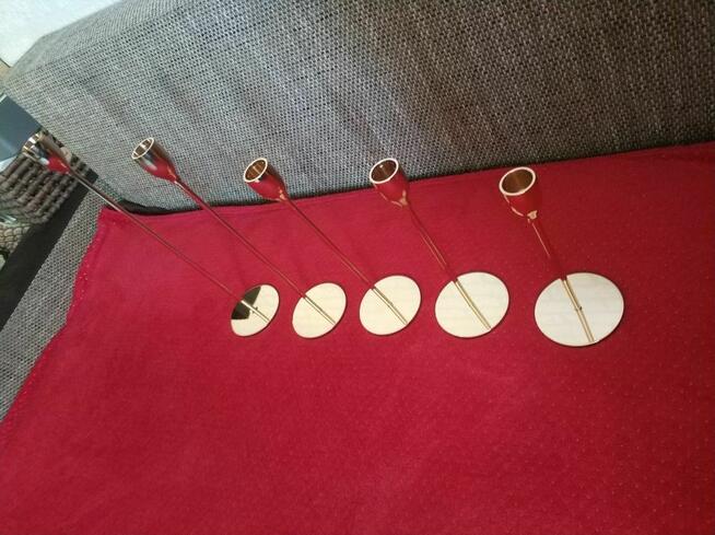 Świeczniki złote świecznik na ślub komunię ozdoba dekoracja