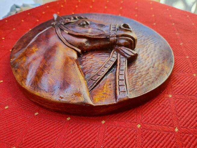 Rzeźba drewno koń drewniany obraz antyk obrazek ścienny