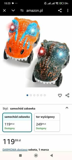 Tor wyścigowy samochodowy Tory Dinozaur pojazd dla Dzieci