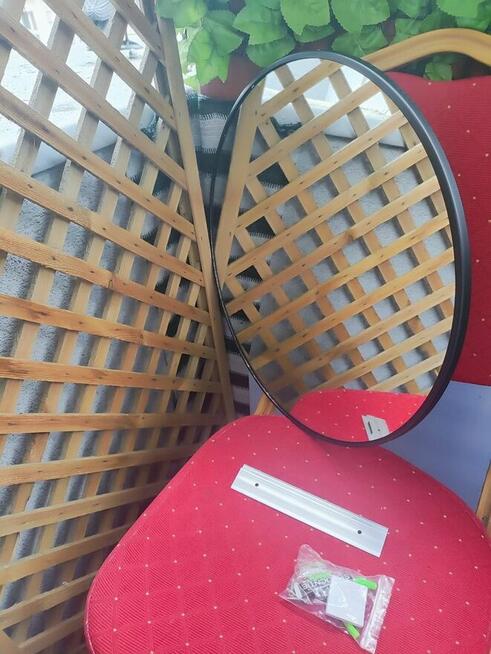 Lustro Okrągłe Czarne Loft ścienne na ścianę Lusterko