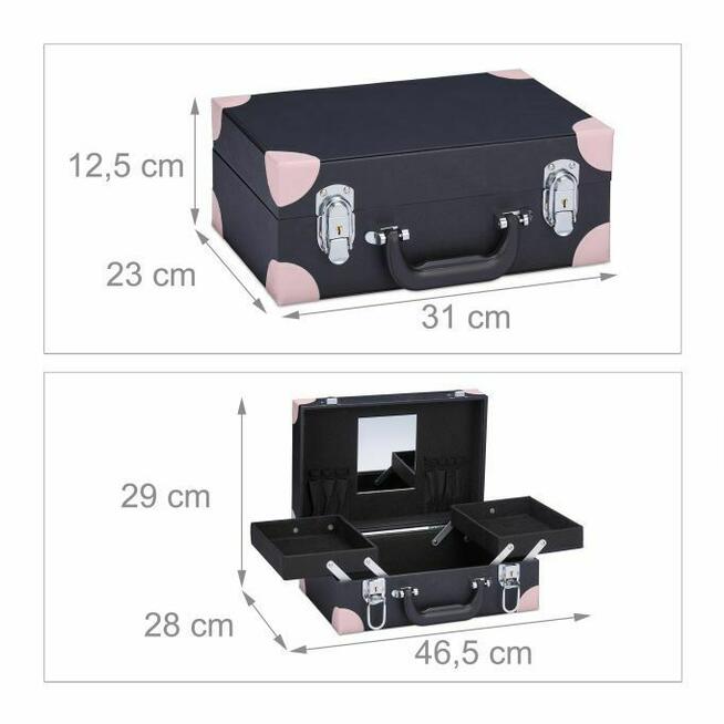 Kuferek kosmetyczny Kufer na kosmetyki Kosmetyczka Lusterko