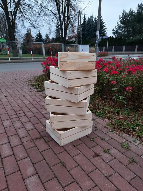 skrzynka drewniana NUMER-6 niska 40×30×13.5