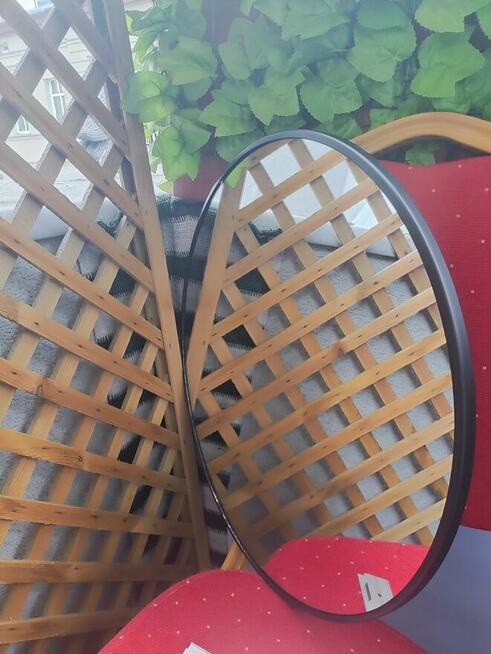 Lustro Okrągłe Czarne Loft ścienne na ścianę Lusterko