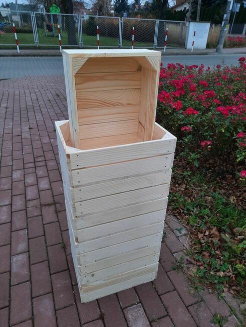 skrzynka drewniana NUMER-6 niska 40×30×13.5