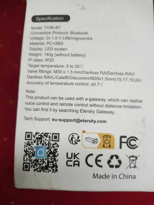 Termostat Grzejnikowy Etersky Inteligentna LCD zawór głowica