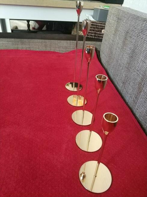 Świeczniki złote świecznik na ślub komunię ozdoba dekoracja