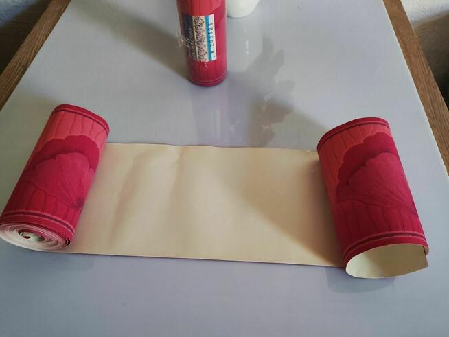 Border pasek na ścianę ścienny dekoracyjny kwiaty czerwony