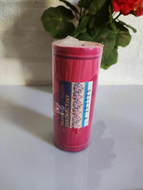 Border pasek na ścianę ścienny dekoracyjny kwiaty czerwony